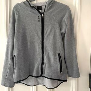 Reebok grey zip hoodie sweatshirt S